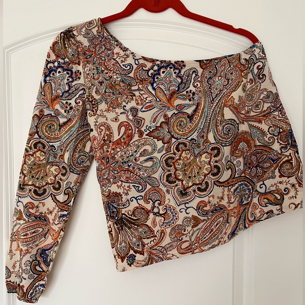 Printed one shoulder top
